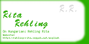 rita rehling business card